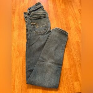 American Eagle Outfitters Blue Straight Leg Jeans Size 0